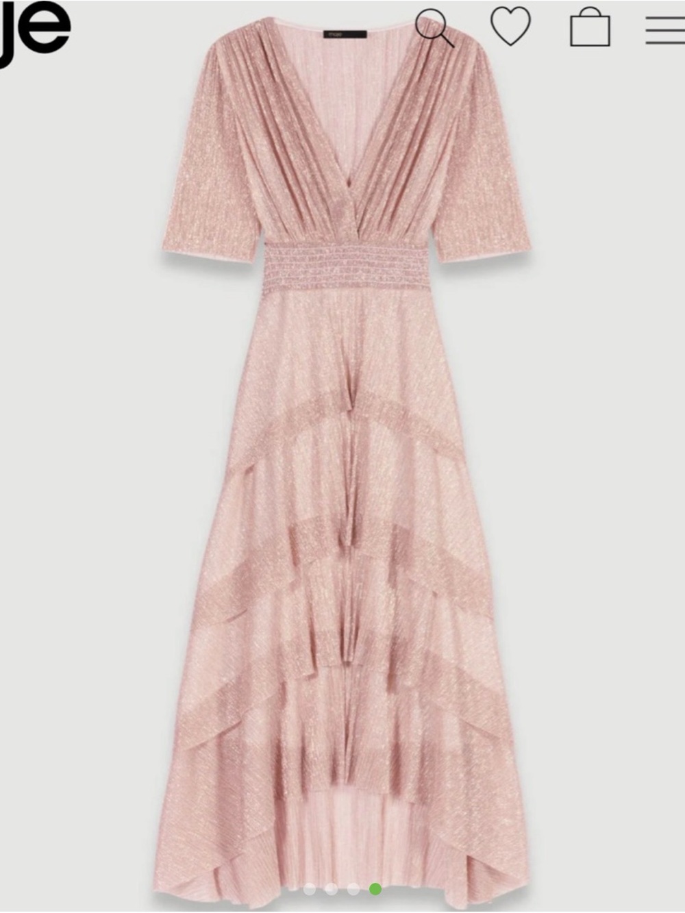 Maje Pink Metallic Dress